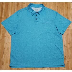 Duluth Trading Armachillo Cooling Polo Shirt Stretch Mens Sz XL Blue Relaxed Fit